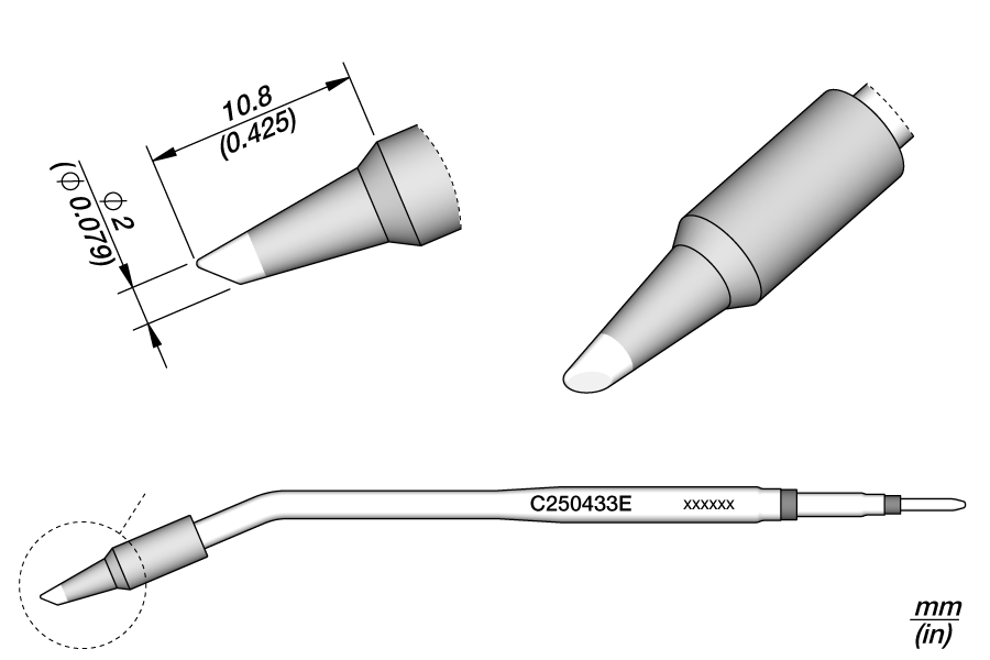 C250433E - Conical Bevel Cartridge Ø 2